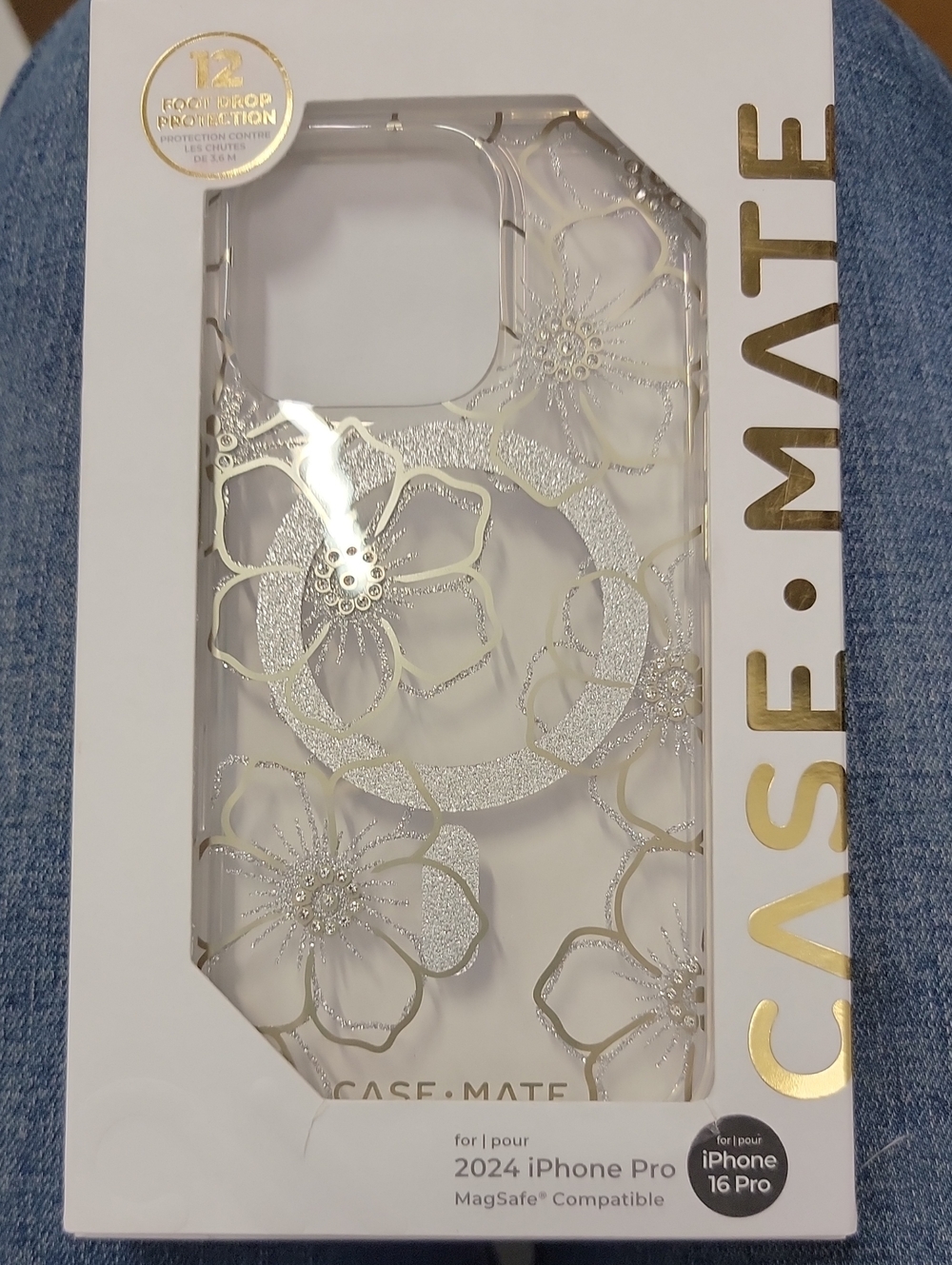 case-mate Clear Floral Glitter iPhone 16 Pro Case – Floral Gems